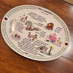 NWT Vintage What is A Grandmother Oval Platter Red Plate Numbered 1983 Resnick